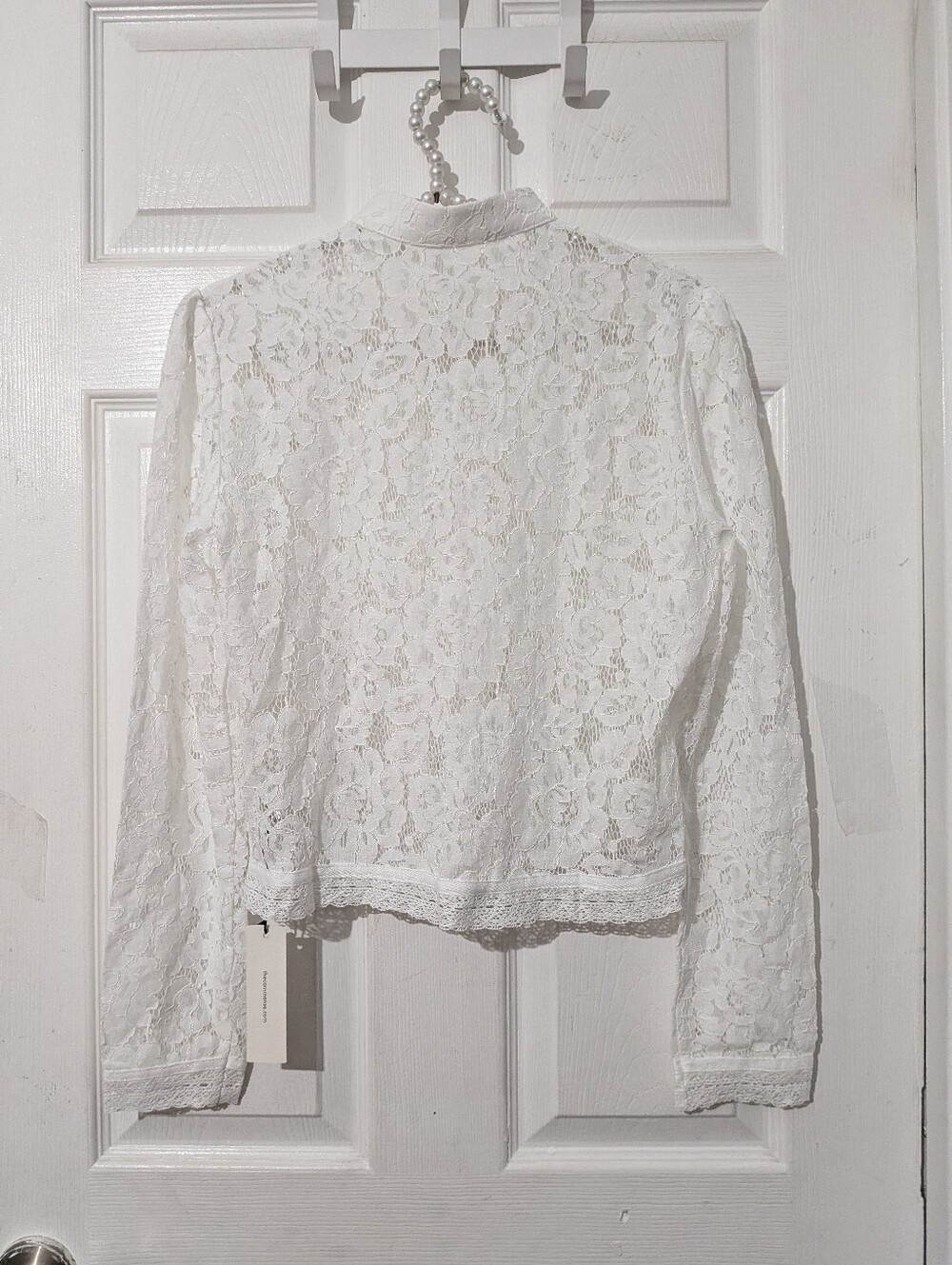 Commense Frog Closure Lace Mandarin Collar Blouse - Picture 10 of 16